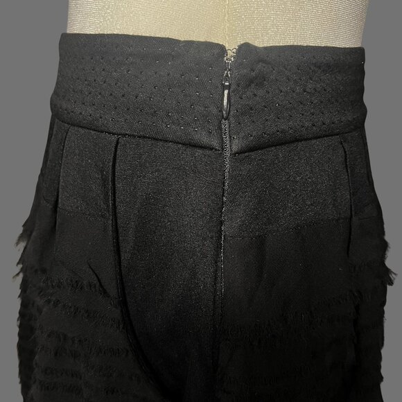 DVF Black Silk Textured Ruffle Mini Skirt – Size 4 - Picture 4 of 7